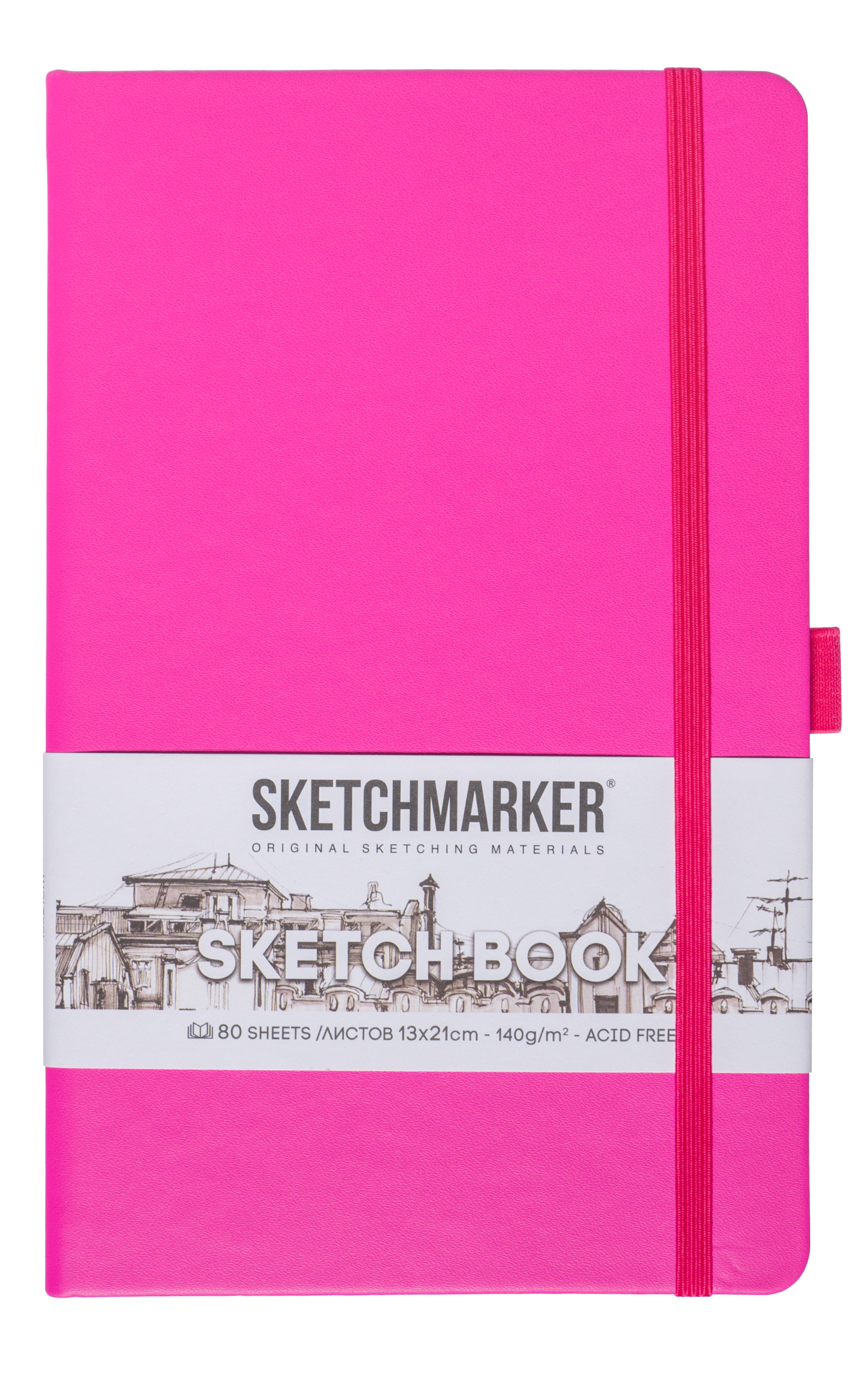 Блокнот для зарисовок Sketchmarker 1321 cм 80 л 140 г обложка Фуксия 558₽