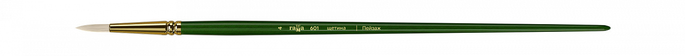 Кисть щетина №4 круглая Гамма "Пейзаж" длинная ручка