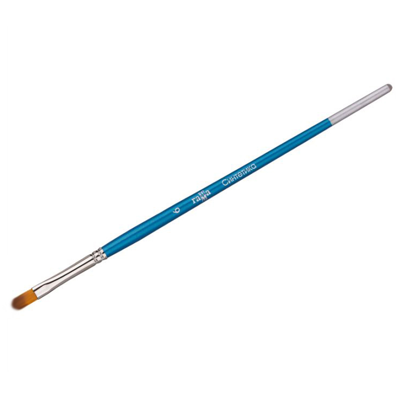 Кисть синтетика №6 плоскоовальная Гамма короткая ручка лупа классическая эргономичная ручка 5х d 4 5см