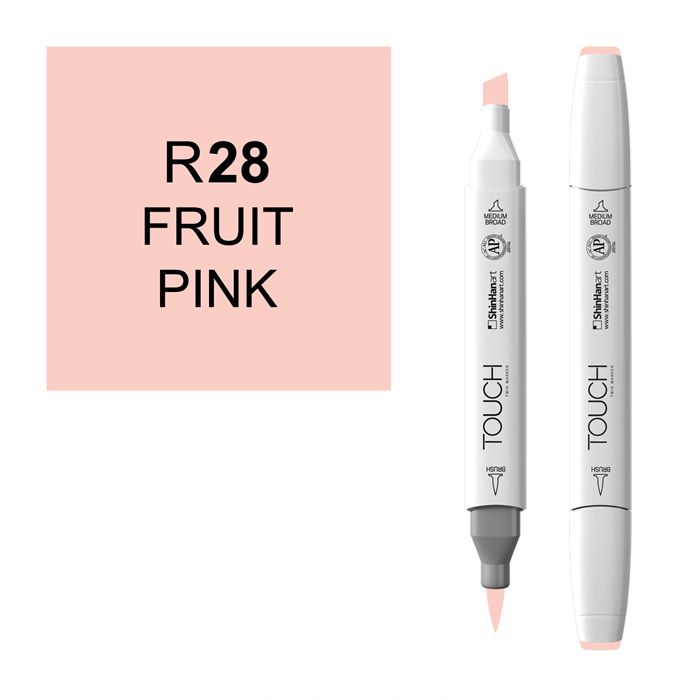 Маркер спиртовой BRUSH Touch Twin цв. R28 розовый фрукт маркер двухсторонний на спиртовой основе sketchmarker brush бледно розовый