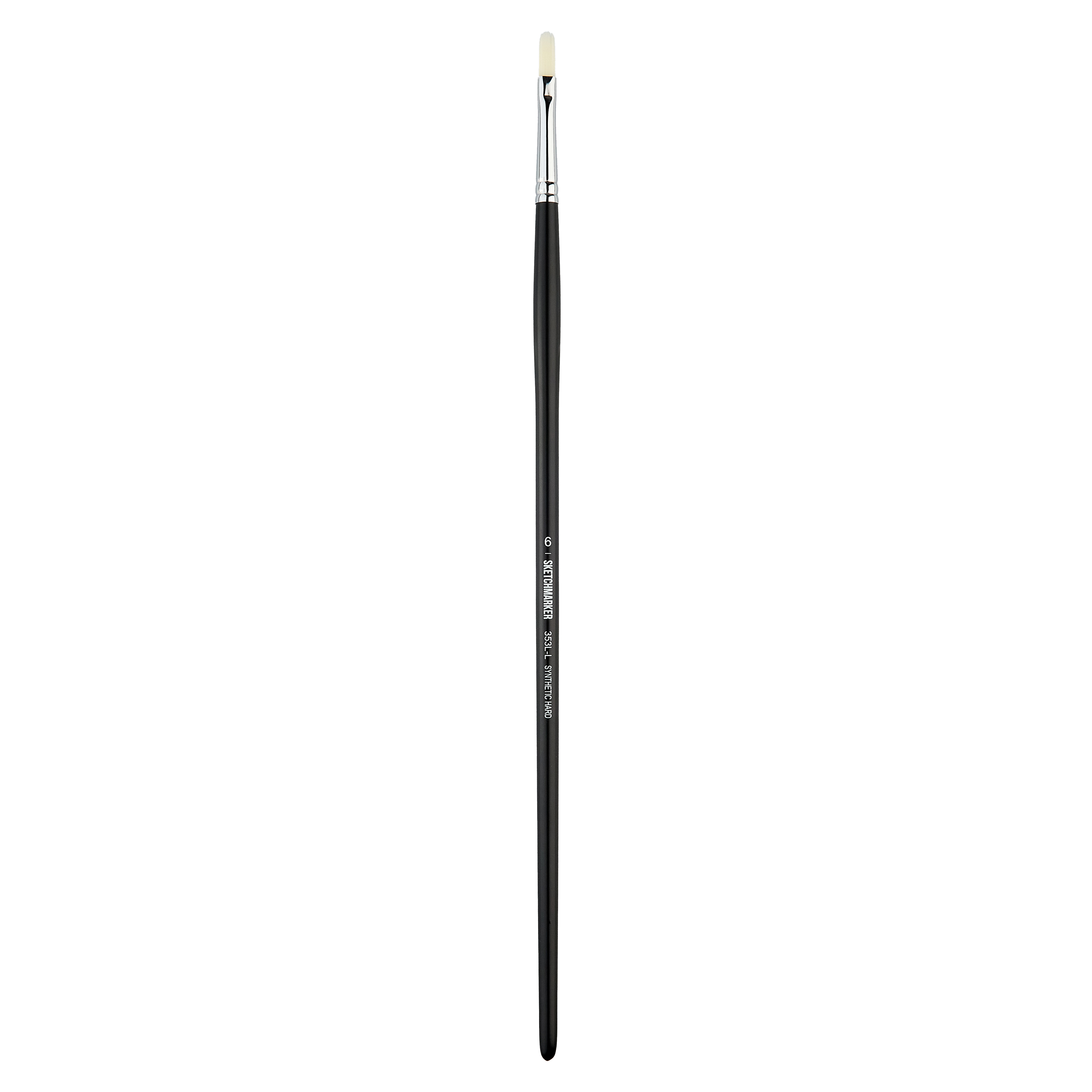 Кисть жесткая синтетика №6 овальная удлиненная Sketchmarker "353L" ручка длинная