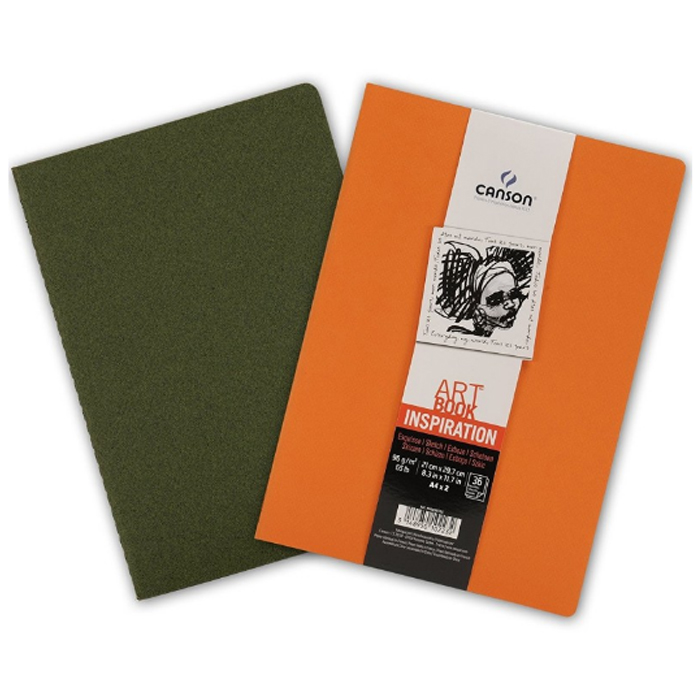 Блокнот для зарисовок Canson "Inspiration" А4 24 л 96 г мягкая обложка оранжевый/зеленый