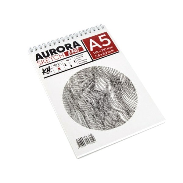 Скетчбук для набросков на спирали Aurora Smooth&Matt А5 20 л 160 г