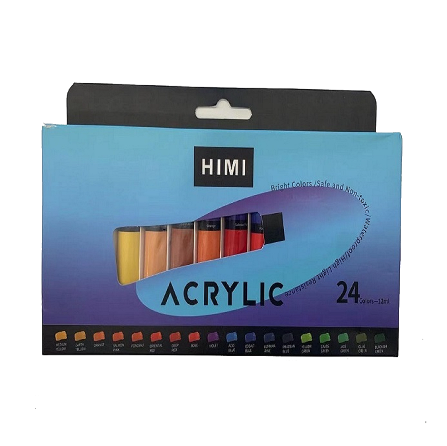 Набор акрила HIMI 24 цвета в тюбиках HIMI-YC.HM.TZ.003 - фото 1