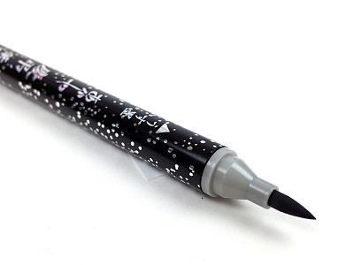 Ручка Akashiya Twin Brush Pen 2 два пера: средее и большое, Черный SAI-FK-351 - фото 2