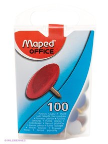 Кнопки MAPED 10 мм 100 шт оцинкованные сталь в диспенсере Maped-312011 - фото 1