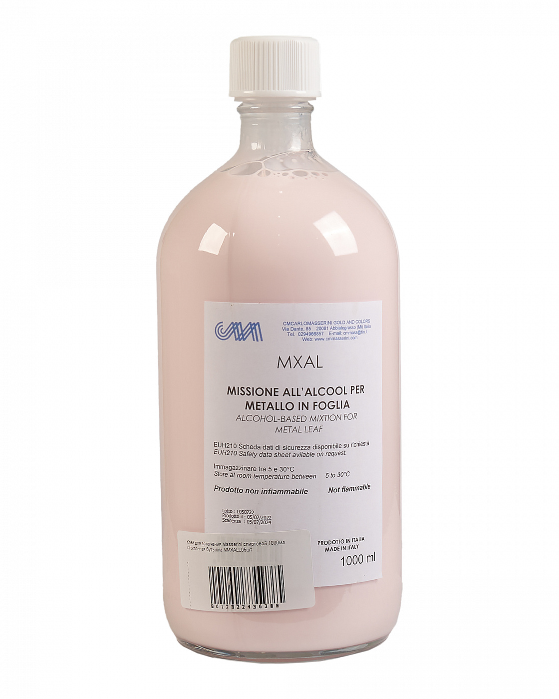 Клей для золочения Masserini спиртовой 1000 мл, стеклянная бутылка M-MMXALL05