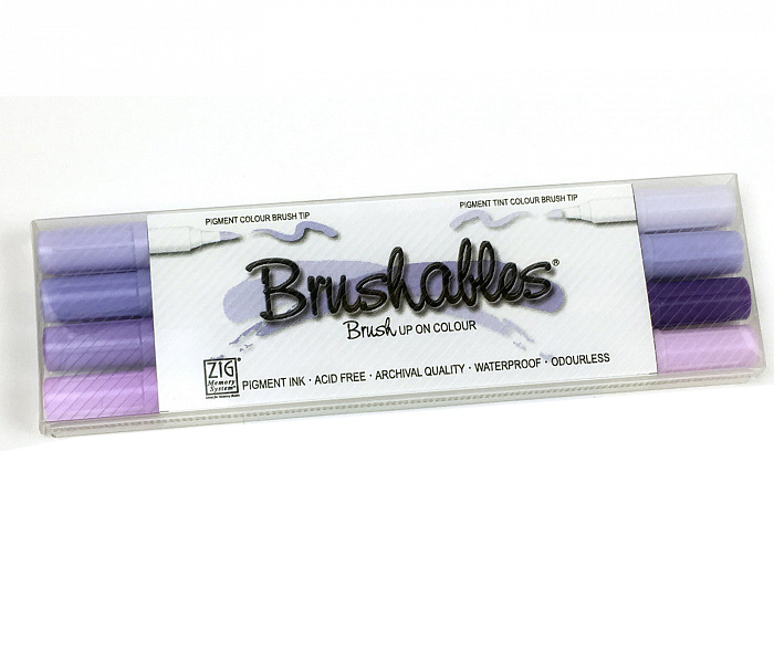 Набор маркеров ZIG Brushable 4 шт Пурпурные оттенки ZIG-MS7700/4VPU ZIG-MS7700/4VPU - фото 1