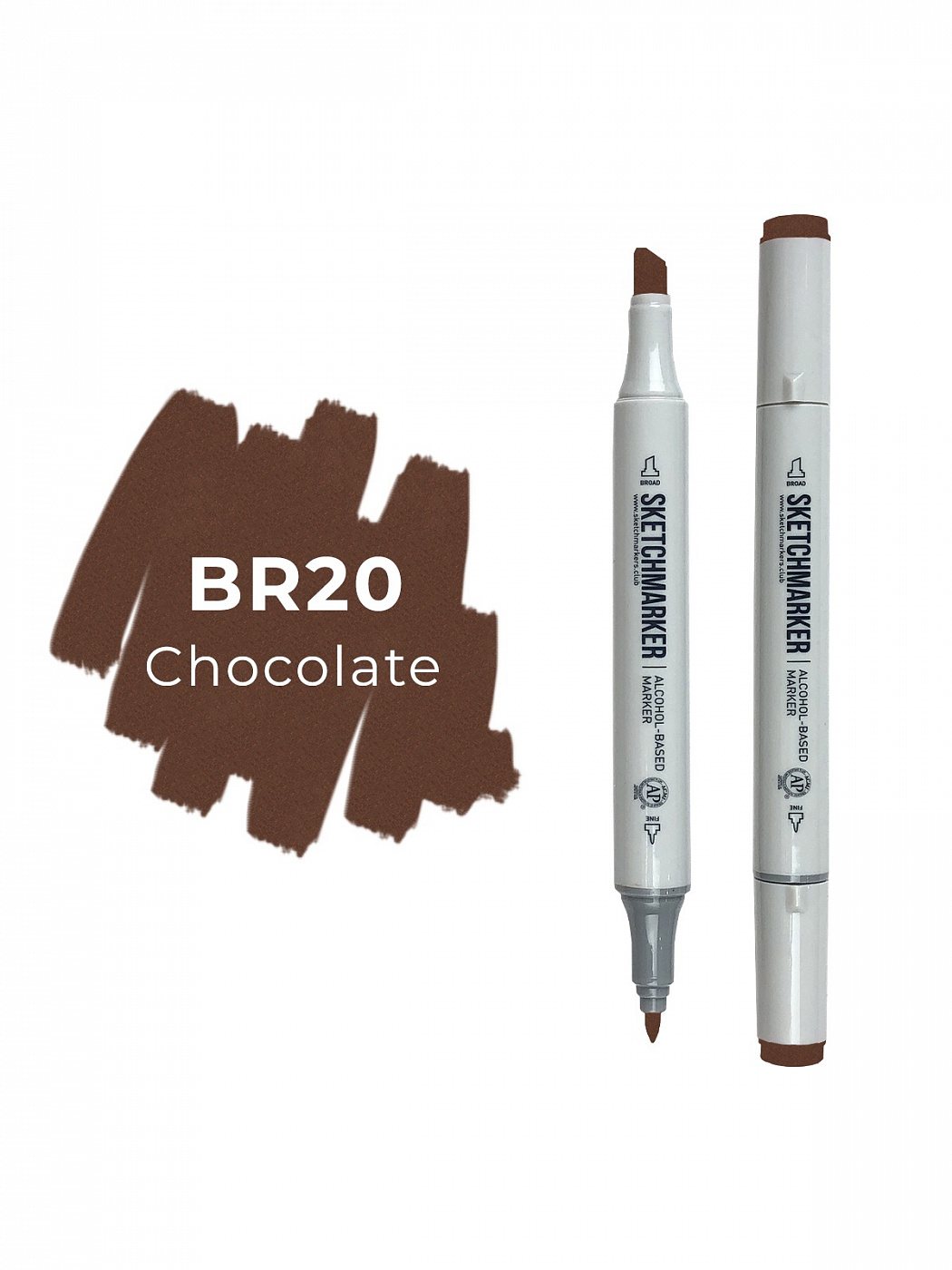 Маркер двухсторонний на спиртовой основе Sketchmarker Цвет Шоколад маркер двухсторонний на спиртовой основе sketchmarker brush цвет шоколад