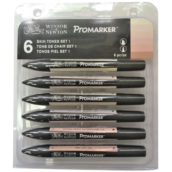 Набор маркеров ProMarker 6 Set-Skin Tones 1 6 шт W&N-0290029 - фото 1