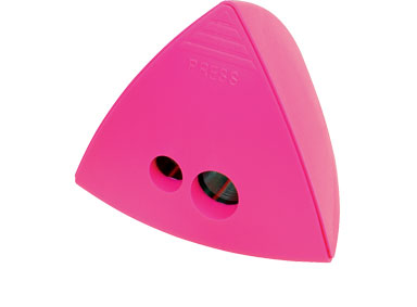 Точилка для карандашей двойная Brunnen треугольная 6х6 см, розовая