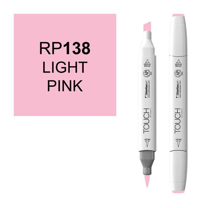 Маркер спиртовой BRUSH Touch Twin цв. RP138 светлый розовый маркер спиртовой сонет twin brush пастельно розовый