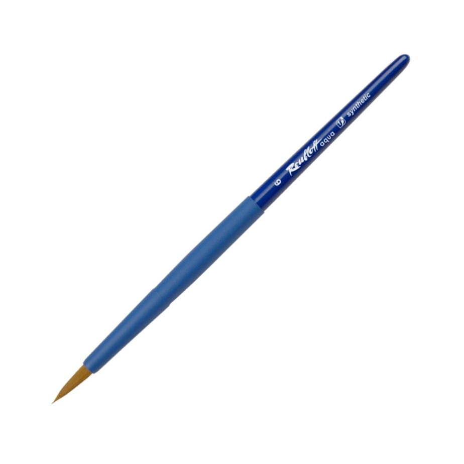 кисть синтетика круглая roubloff aqua blue ручка короткая синяя покрытие обоймы soft touch Кисть синтетика №6 круглая Roubloff 