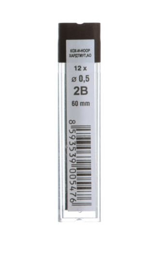 Грифель для механического карандаша Koh-i-Noor 12 шт 0,5 мм 2B KIN-4152-2B - фото 1