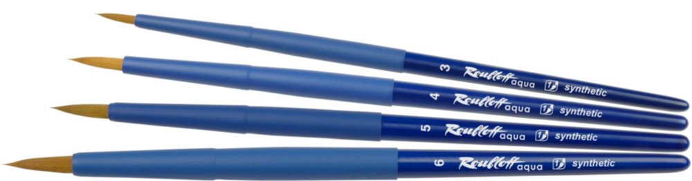 кисть синтетика круглая roubloff aqua blue ручка короткая синяя покрытие обоймы soft touch Кисть синтетика круглая Roubloff 