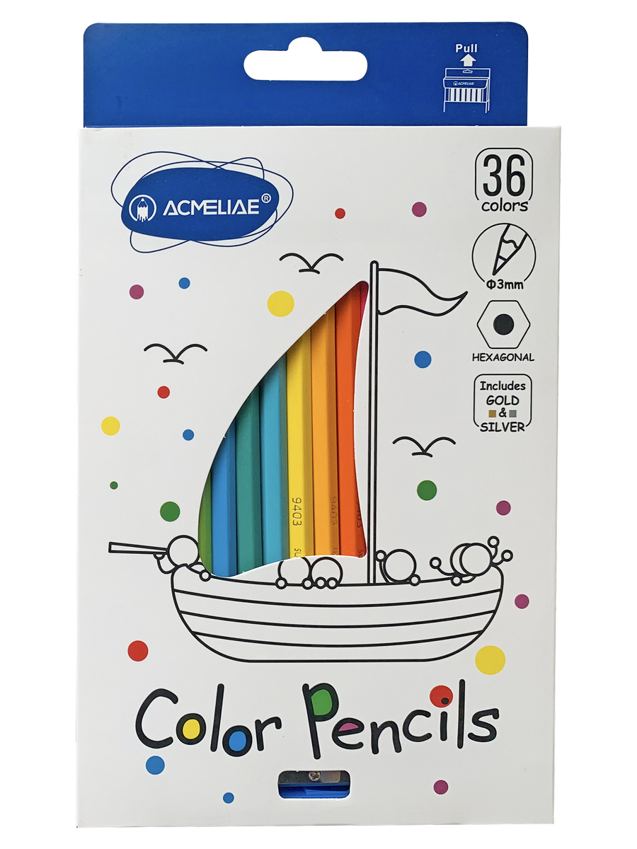 Набор карандашей цветных Acmeliae 36 цв+точилка, в картонном футляре ответственный ребёнок