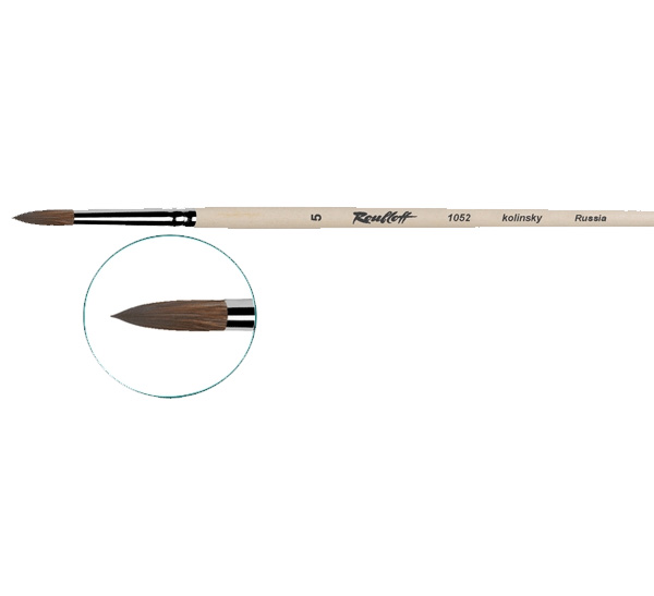 Кисть колонок 6 круглая Roubloff 1052 длинная ручка плак 4910₽