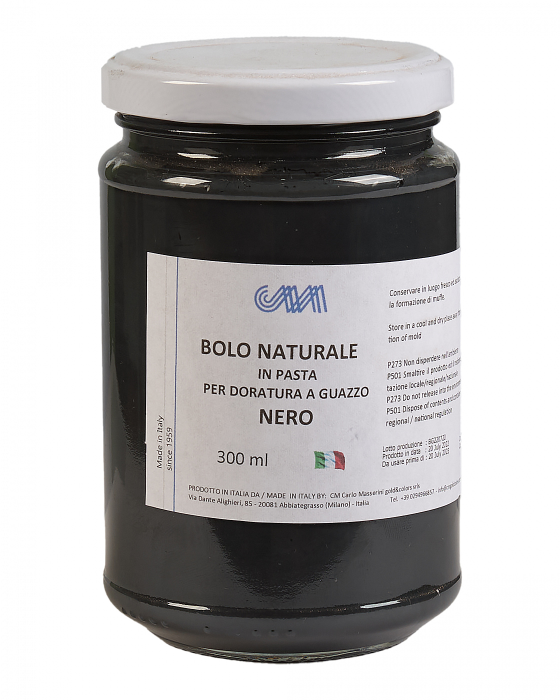 Глина для золочения Masserini натуральная черная 300 мл, стеклянная банка средство для очищения фитокосметик глина черная вулканическая 75 г