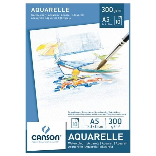 Альбом-склейка для акварели Canson "Aqurelle" 14,8х21 см 10 л 300 г