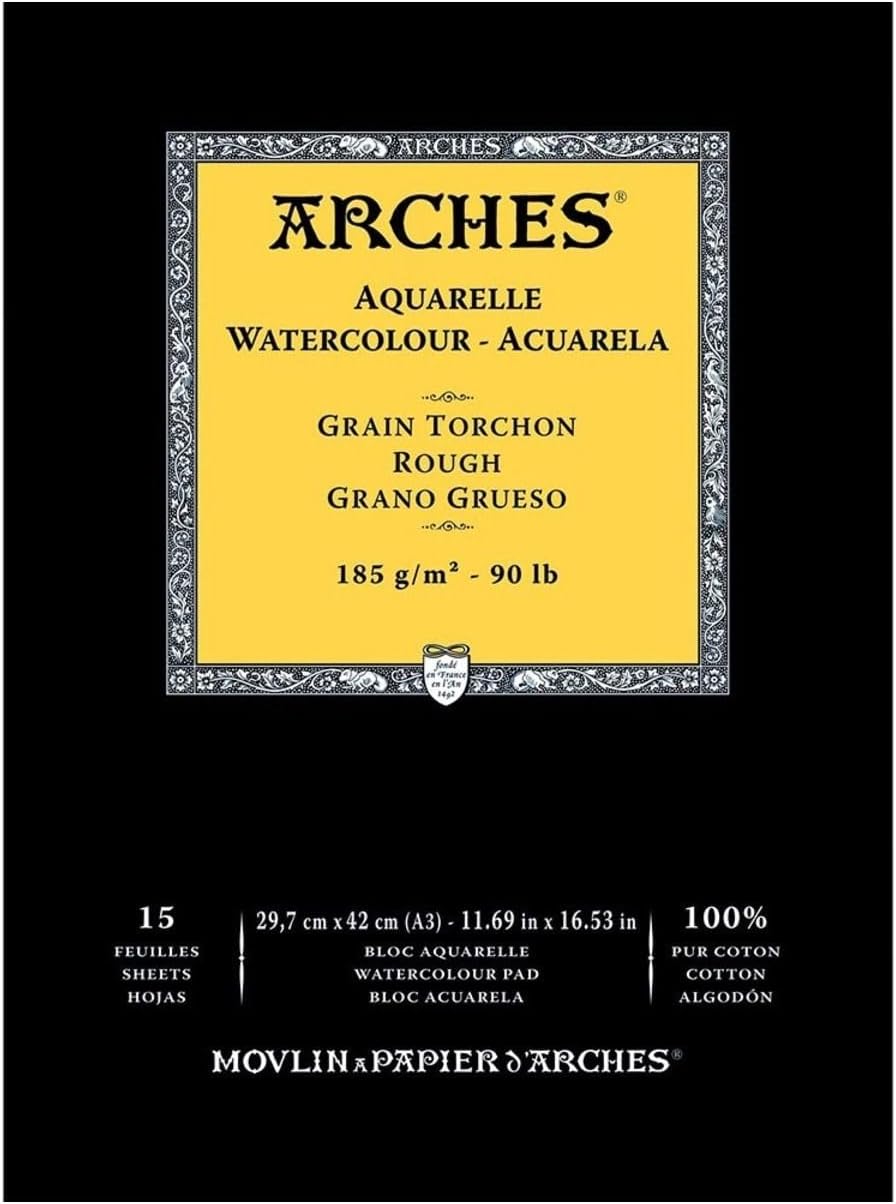 Альбом-склейка для акварели Arches "RG Watercolour Rough" 42х29,7 см 15 л 185 г, 100% хлопок, крупно