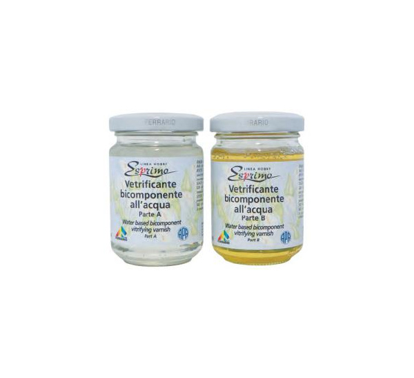 Лак стекловидный на водный основе Ferrario 2х150 мл двухкомпонентный