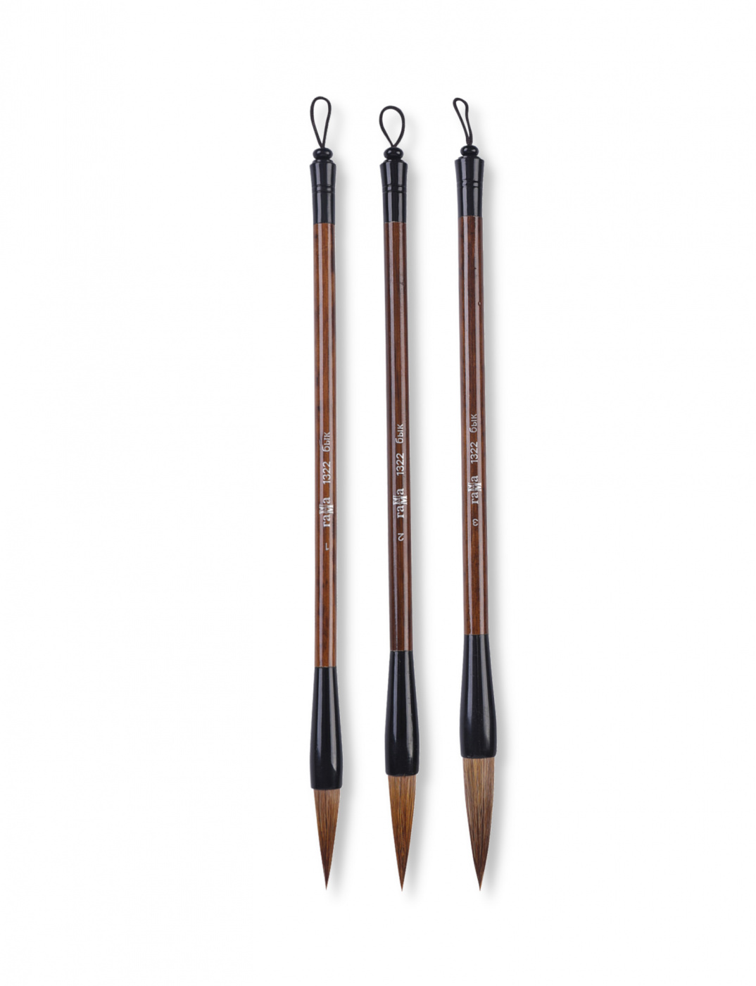 Кисть для каллиграфии бык №2 Гамма (диаметр 10 мм., длина ворса 43 мм.), бамбуковая ручка кисть для каллиграфии коза гамма бамбуковая ручка