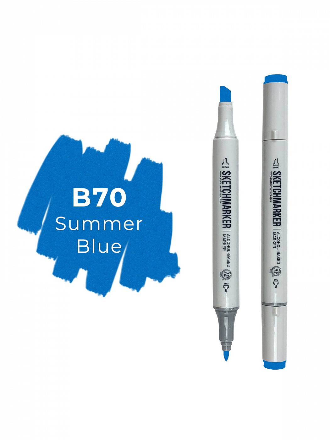 Маркер двухсторонний на спиртовой основе Sketchmarker Цвет Летний синий маркер с нитроэмалью синий lekon 011604