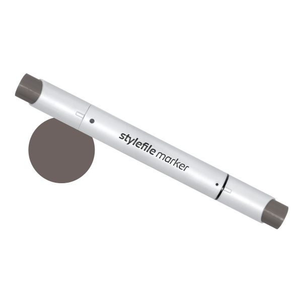 Маркер двухсторонний на спиртовой основе Stylefile Brush №WG8 серый теплый 8 фломастер кисть pentel brush sign pen pigment серый