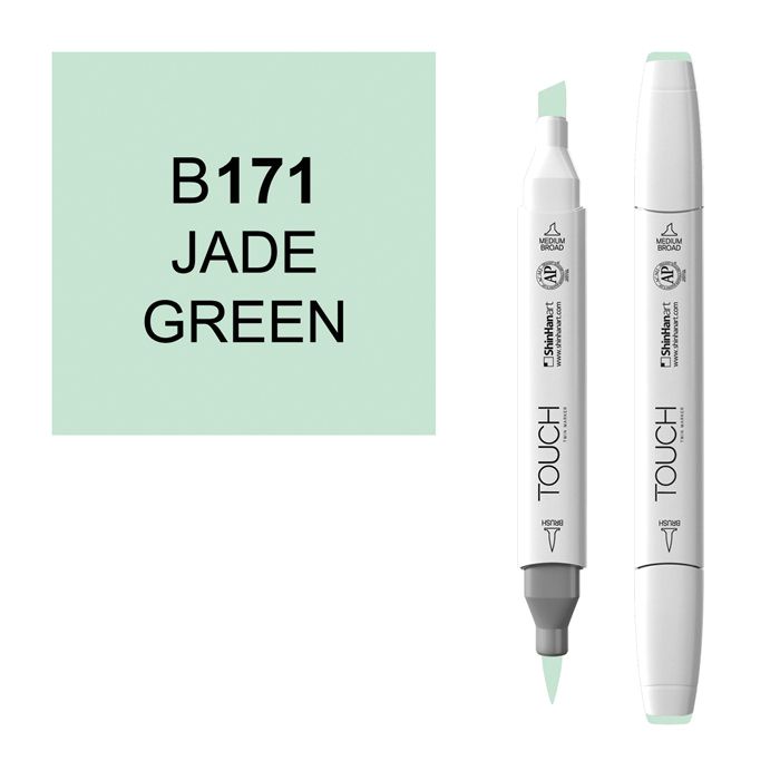 Маркер спиртовой BRUSH Touch Twin цв. B171 зелёный нефрит маркер кисть акварельный koi блендер