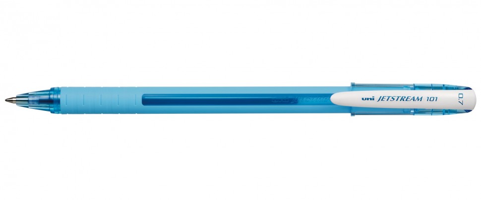 Ручка шариковая Uni Jetstream SX-101-07FL, 0,7 мм, синяя, цвет корпуса: голубой ручка шариковая синяя аниме парень воин сэйнен ной soft touch
