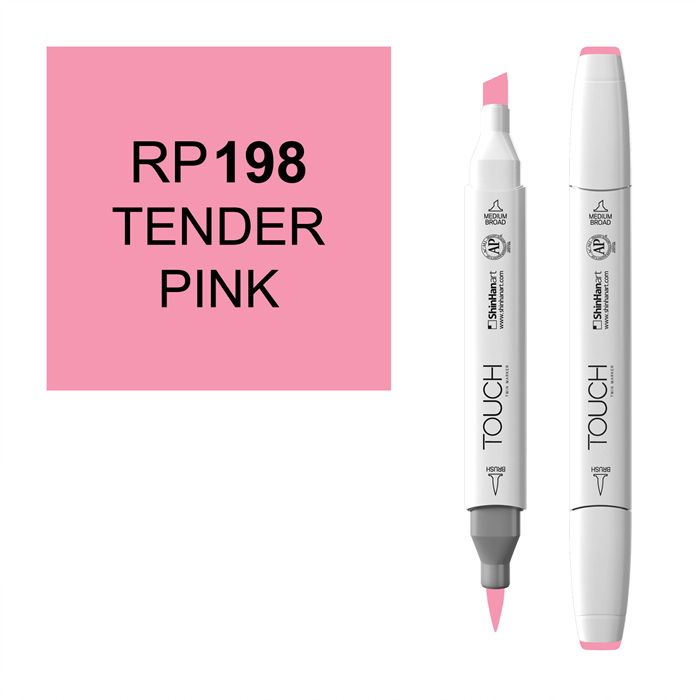 Маркер спиртовой BRUSH Touch Twin цв. RP198 нежный розовый маркер кисть karin deco brush metallic розовый
