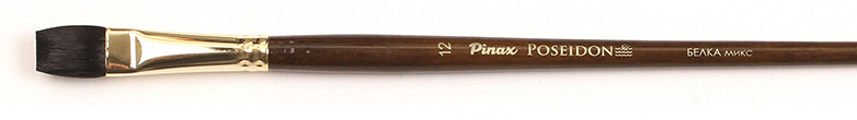 Купить Кисть белка микс №12 плоская Pinax Poseidon 805 длинная ручка, Китай