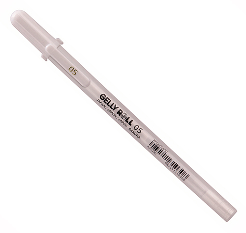 Ручка гелевая GELLY ROLL #05 белая, тонкий стержень ручка гелевая со стир чернилами синяя япония ассорти