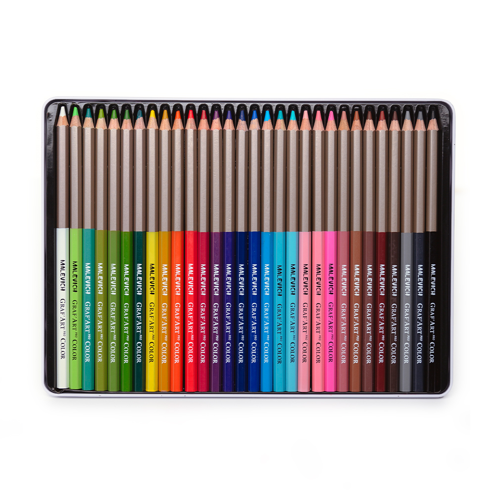 Набор профессиональных цветных карандашей Малевичъ GrafArt PRO, 30 ...