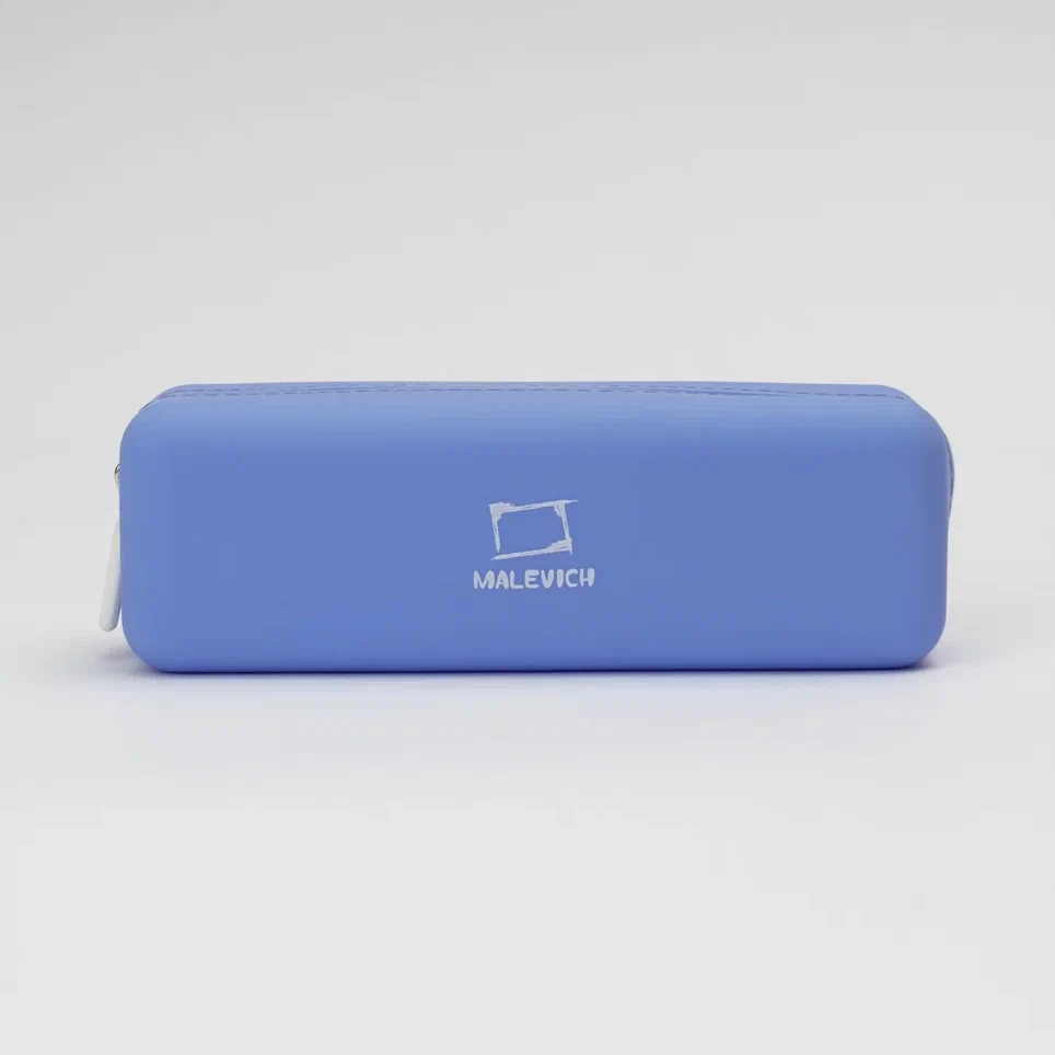 Пенал для карандашей и ручек Малевичъ силиконовый голубой 640₽
