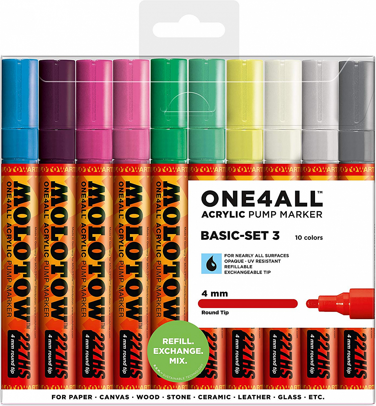   Molotow ONE4ALL 227HS Basic-Set 3 2 , 10 