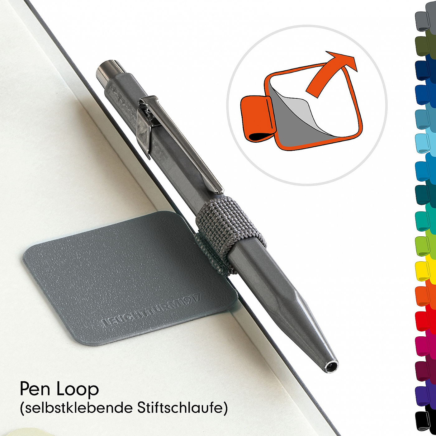 Петля самоклеящаяся Pen Loop XL для ручек Leuchtturm цвет Lecht-366148;Lecht-366145;Lecht-366146 - фото 3
