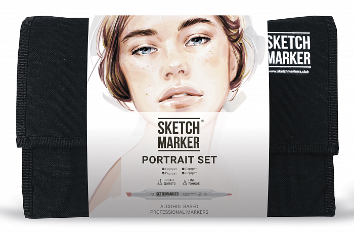 Набор маркеров Sketchmarker 24 Portrait Set- Портрет (24 маркеров+сумка органайзер) портрет и перспектива
