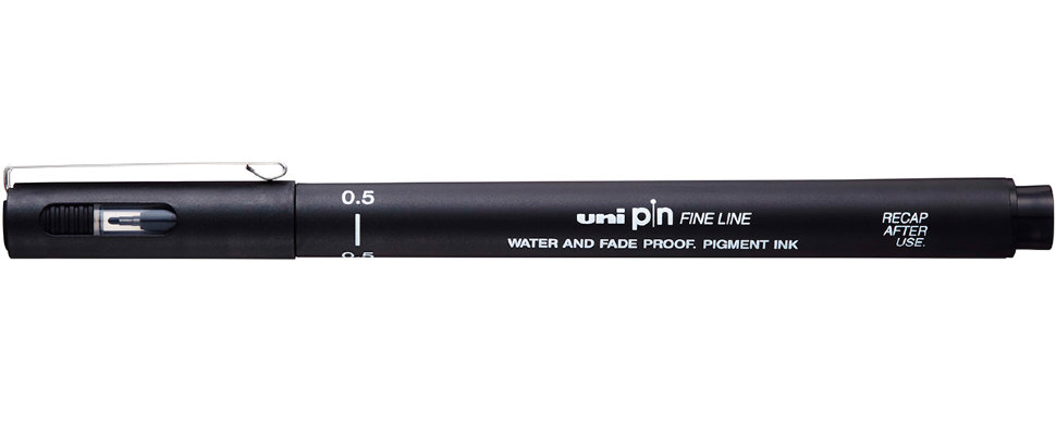 Линер UNI PIN05-200 (S) 0,5 мм, черный