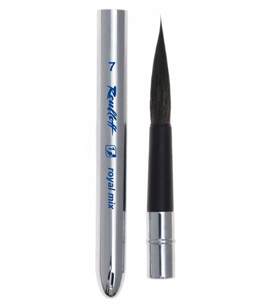 Кисть белка-микс 7 круглая Roubloff Royal mix ручка складная хромированная 1247₽