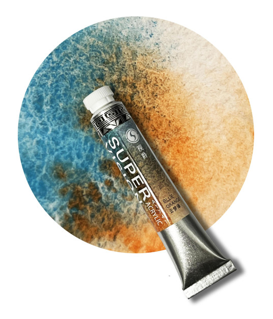 Акрил Super Vision с грануляцией  "Acrylic layered " в тубе 8 мл S5 Blue orange