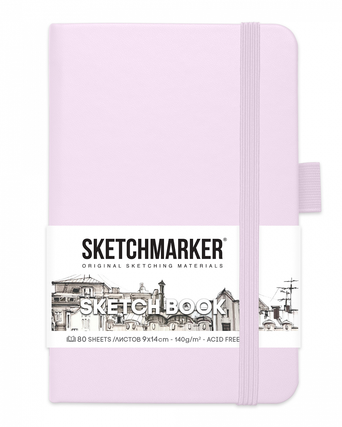 Блокнот для зарисовок Sketchmarker 9х14 см 80 л 140 г, твердая обложка Фиолетовый пастельный анкета в твердой обложке на замочке для настоящих девчонок а6 40 л