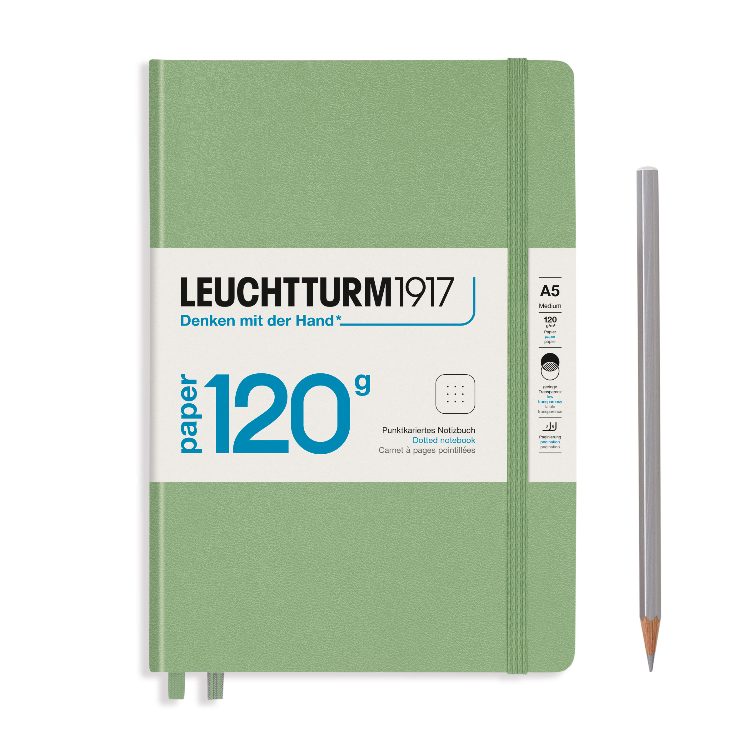 Блокнот в точку Leuchtturm Edition А5 203 стр твердая обложка пастельный зеленый 4591₽