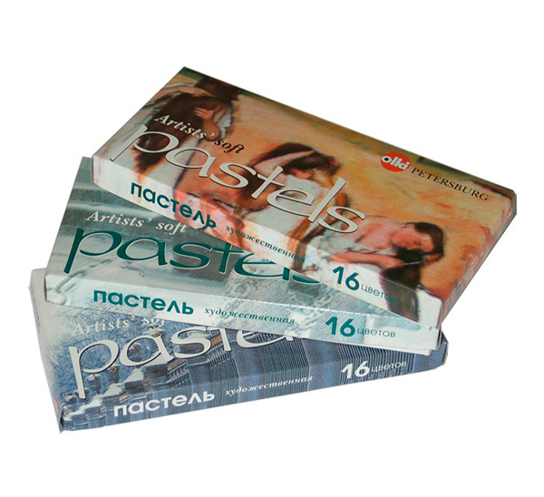 Набор сухой пастели Olki №23 16 цв (бел.,красн.,желт.,корич.,голуб.,фиолет.)