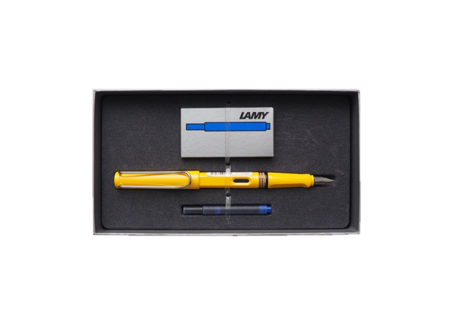 Набор ручка перьевая LAMY Safari, F корпус желтый+ картриджи синие 5 шт Lamy-4000214/1602077 Lamy-4000214/1602077 - фото 1