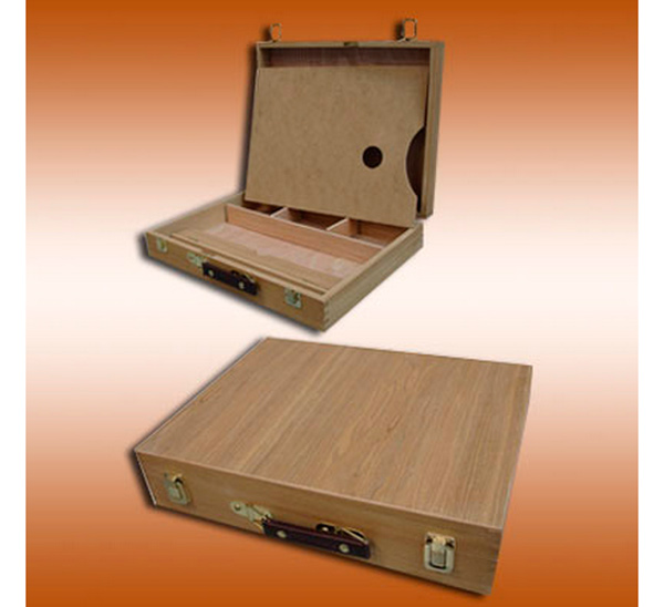 Ящик деревянный (вяз) для красок с палитрой 40х31х8 см