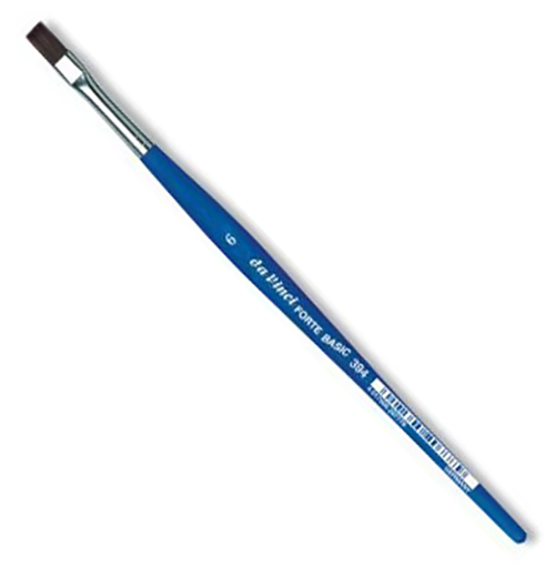 Кисть синтетика №6 плоская Da Vinci 394 короткая ручка DV-394-6 - фото 1