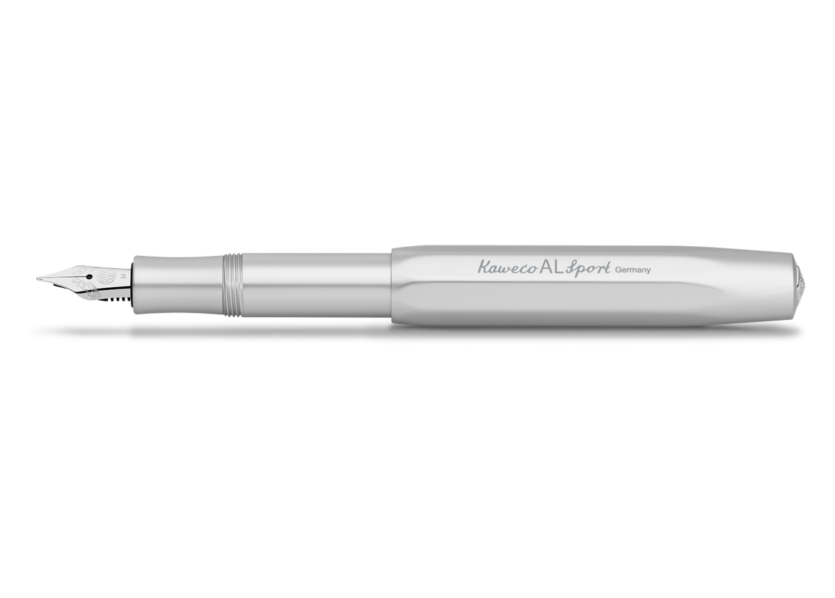 Ручка перьевая Kaweco AL Sport F 0,7 мм, чернила синие, корпус серебристый KW10000091 - фото 1