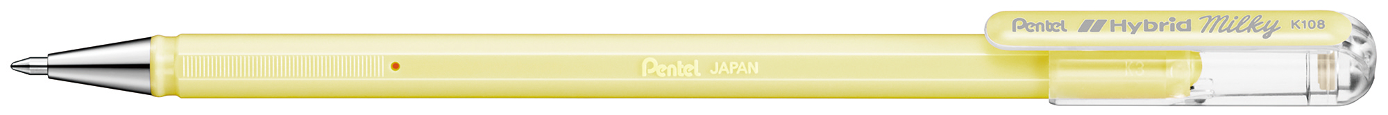 Ручка гелевая Pentel Hybrid Milky 08 мм стержень пастельный желтый 279₽