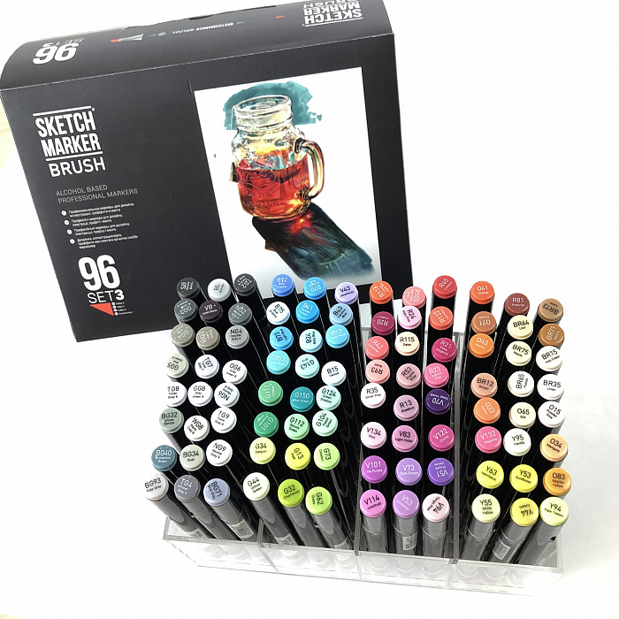 Набор маркеров Sketchmarker Brush 96 Set 3- (96 маркеров в пластиковом кейсе)